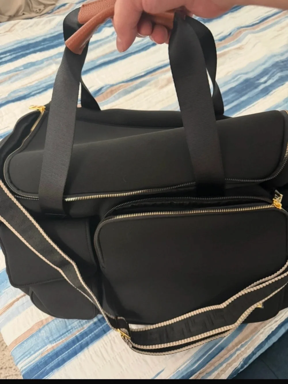 JOY MANGANO-Black Weekend Travel Duffle Bag